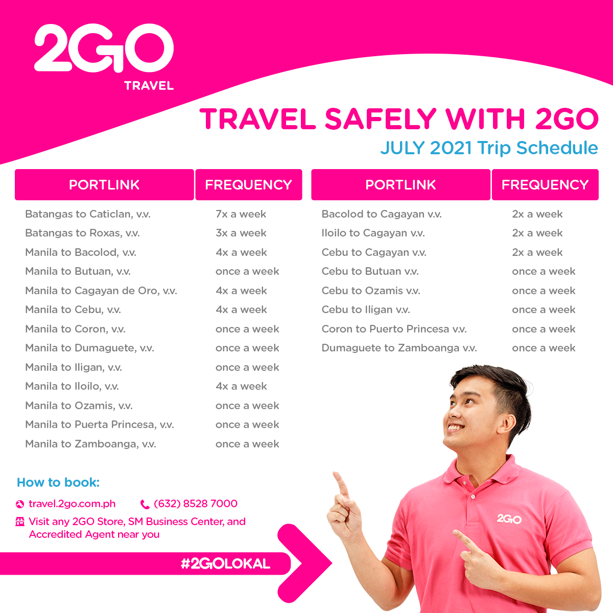 2go travel baggage rate