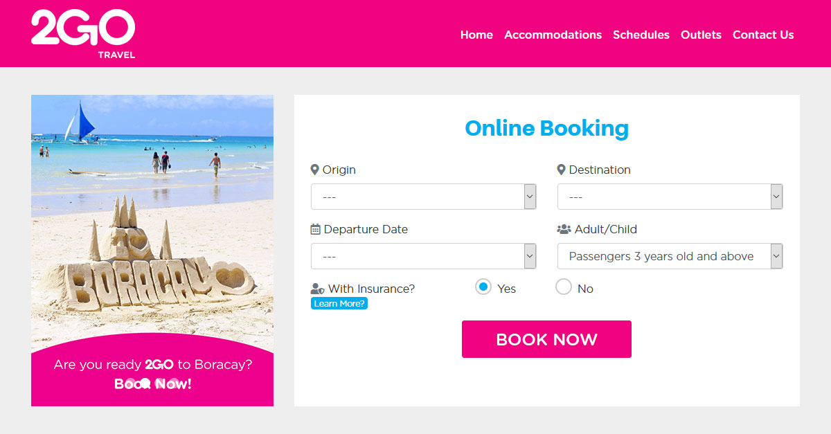2go travel bookings